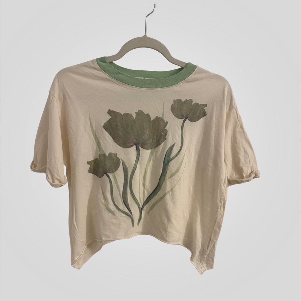 Project Social T Urban Outfitters Floral Graphic Crop Tee Size S
